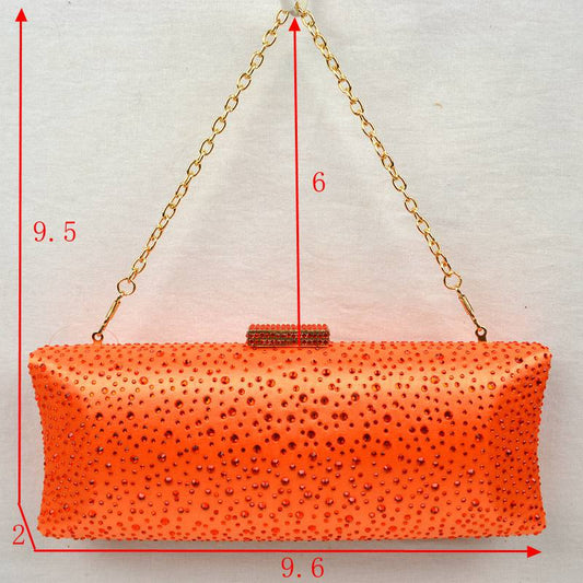 Elegant Studded Crystal Clutch Womens Evening Bag