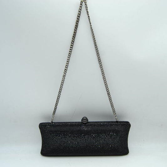 Elongated Evening Clutch Bag with Slender Chain Strap