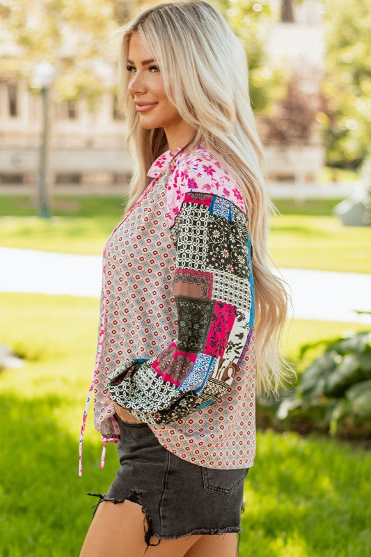 Solirina Shoulder Bubble Sleeve Blouse boutique clothing for women