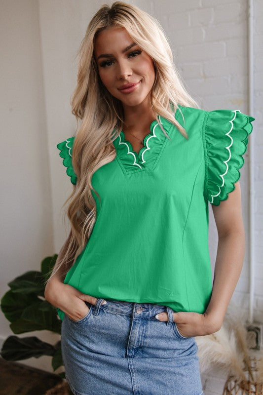 Mia Layered Short Sleeve Blouse women's boutique style