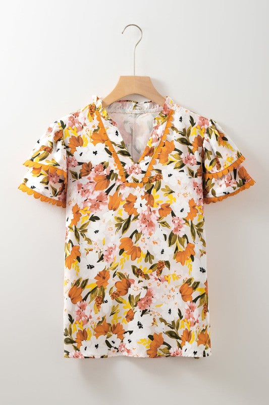 Ailany Short Sleeve Floral Blouse boutique women's apparel