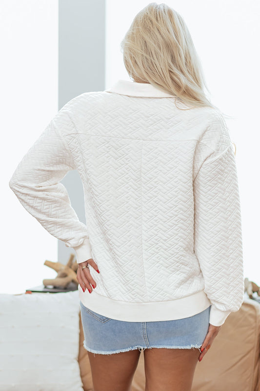 Raina Textured Collared Pullover