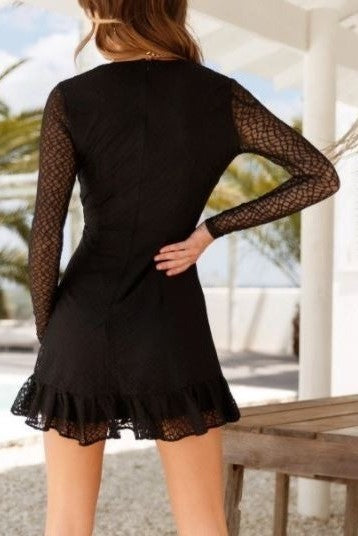 Soft Lace Surplice Mini Dress