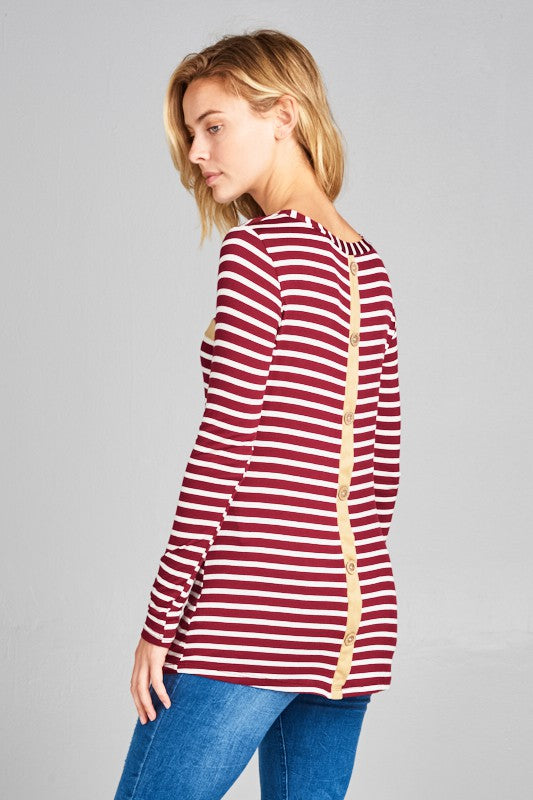 STRIPE JERSEY BASIC TOP