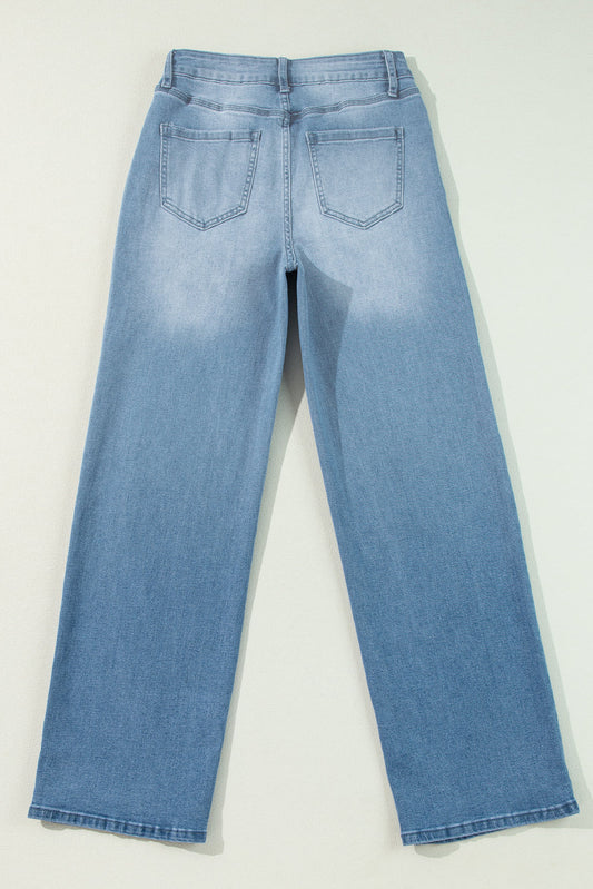 Dream Slit Leg Straight Jeans