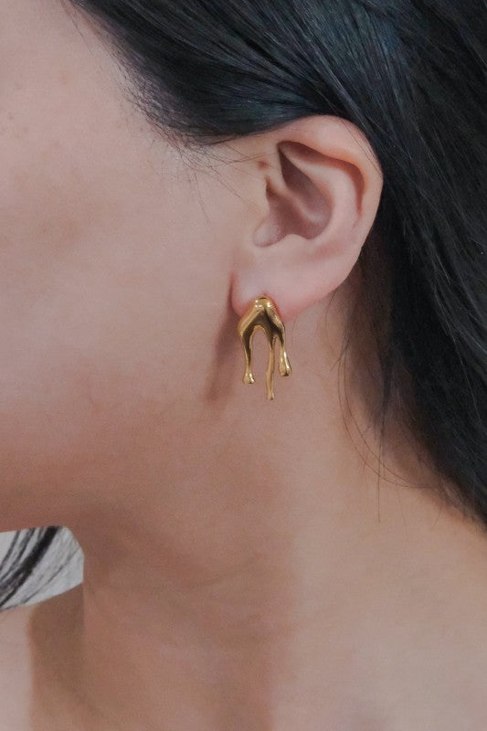 Drip Stud Earrings Gold