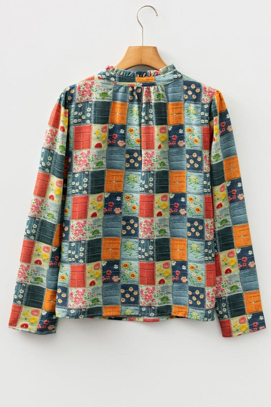 Sarajana Half Placket Collared Blouse boutique clothing for women