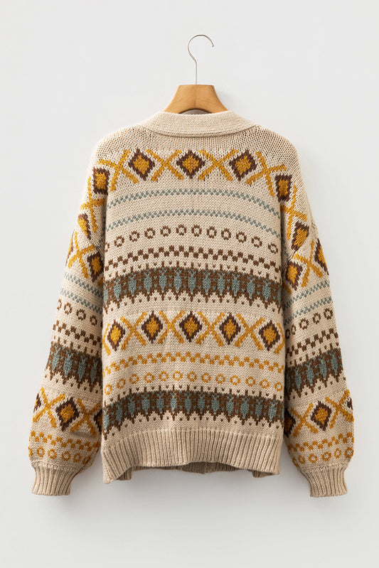 Hana Pattern Knitted Cardigan Sweater