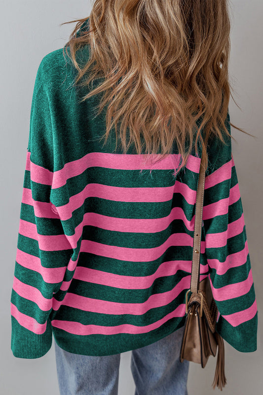 Peyton Collared Quarter Zipper Oversized Sweater