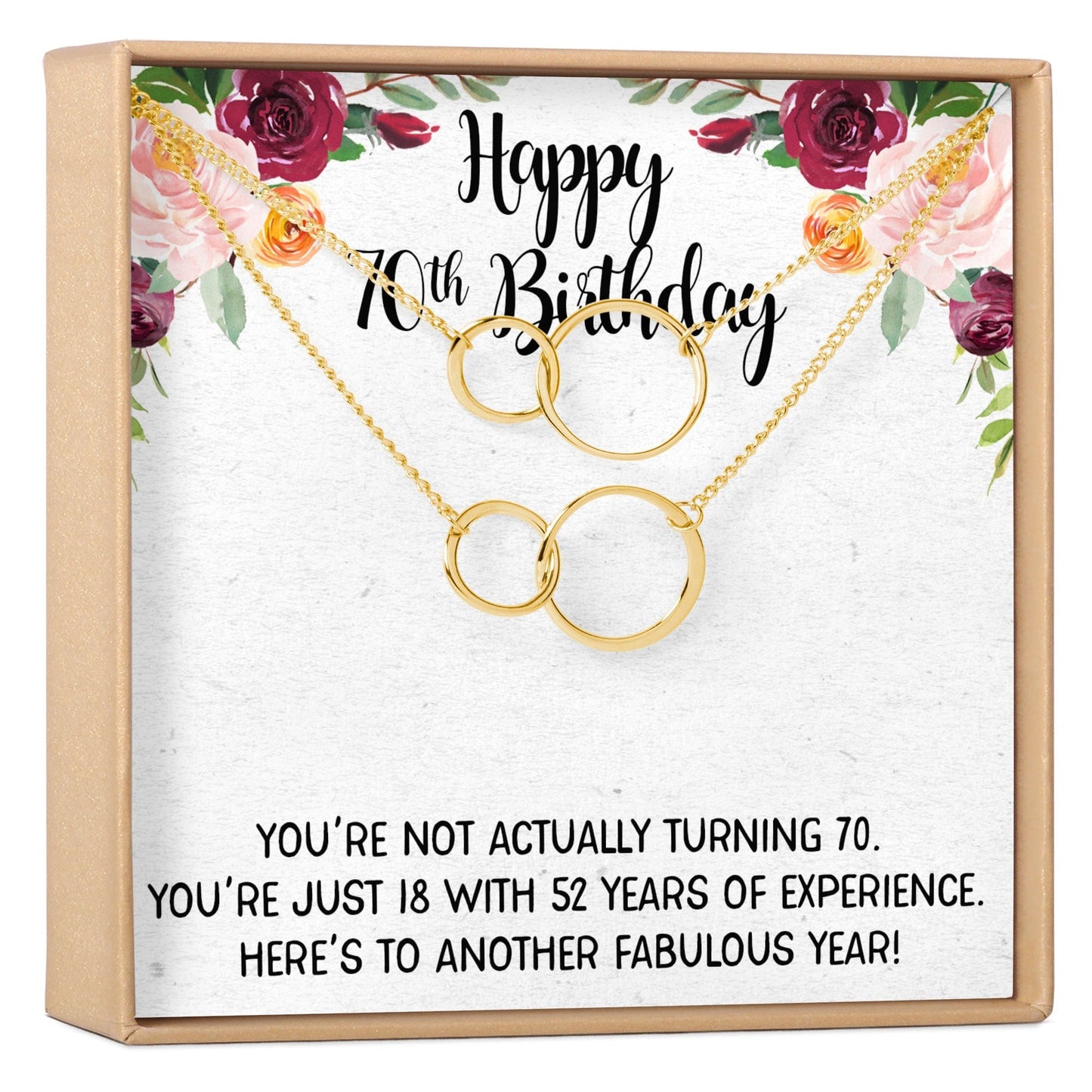 70th Birthday Necklace, Multiple Styles