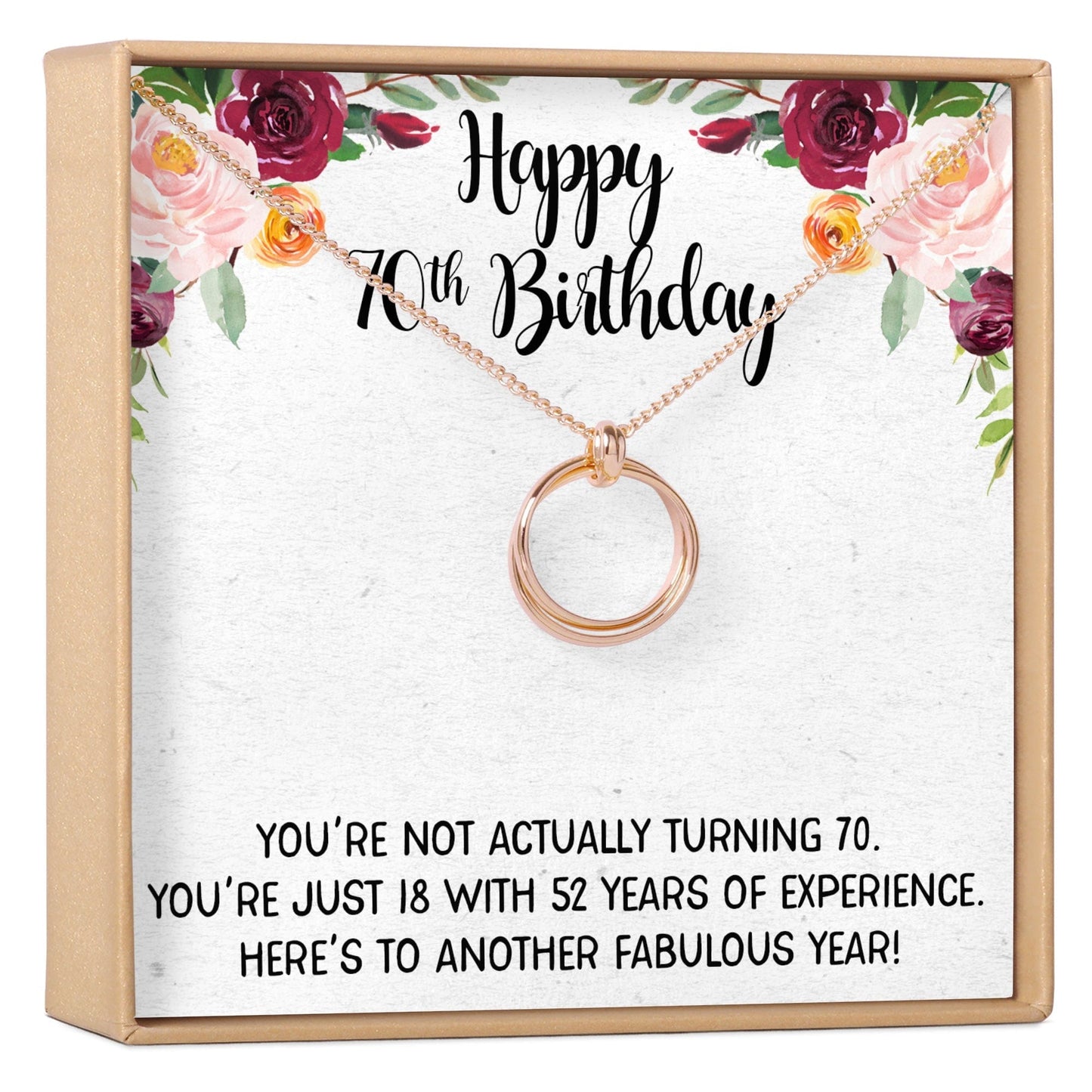 70th Birthday Necklace, Multiple Styles