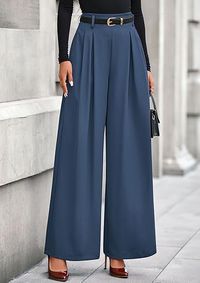 Women's Pleated Cropped Pants – Slimming Drape Adjustable Waist