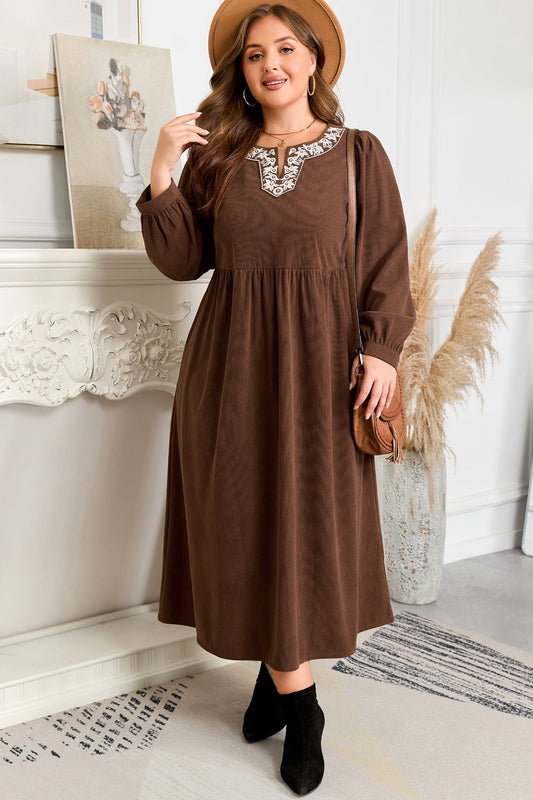 Hallie High Waist Midi PLUS Dress
