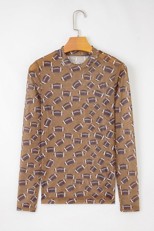 Game Day Sheer Mesh Long Sleeve Top