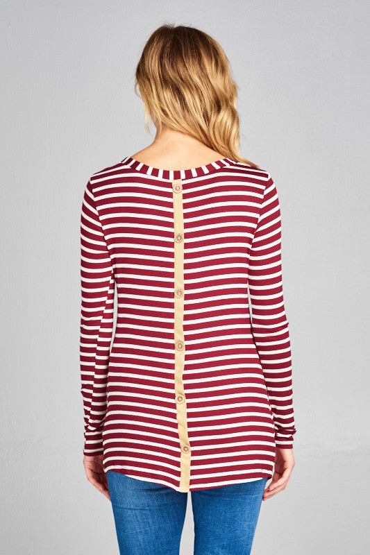 STRIPE JERSEY BASIC TOP