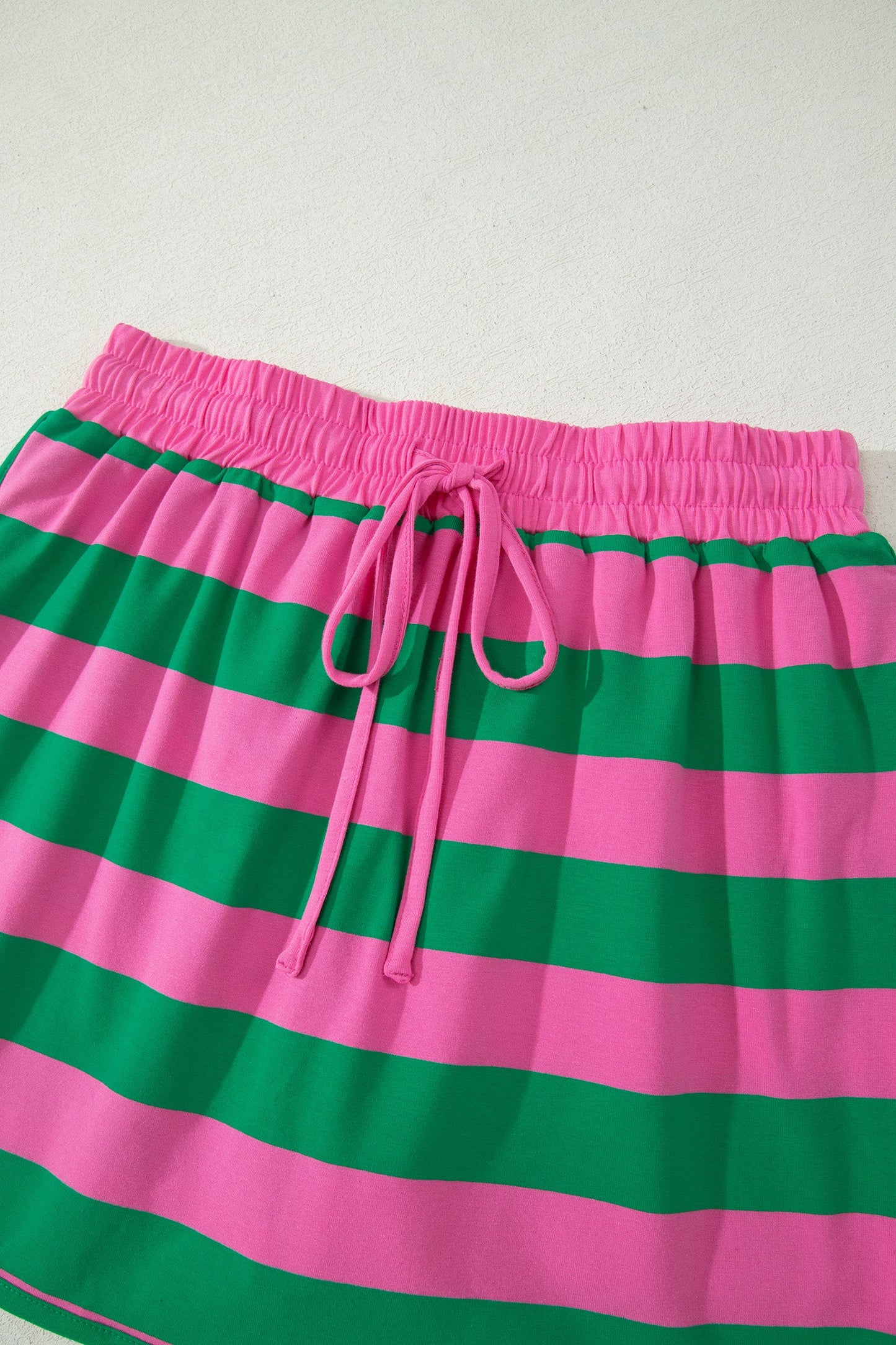 Stripe Dolman Tee & Drawstring Skort Set