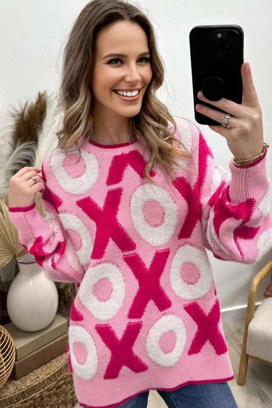 VALENTINE XOXO DROP SHOULDER CREWNECK SWEATER | MODERN EMPORIUM – trending fashion from Modern Emporium