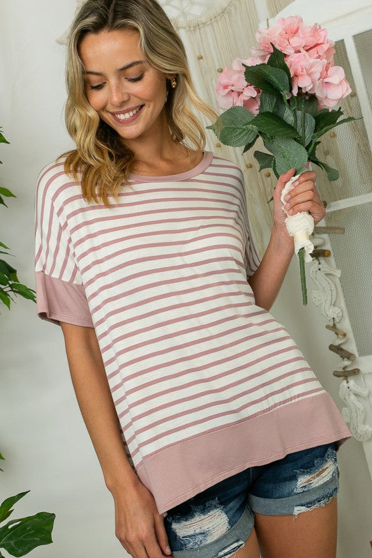 STRIPE MIXED HIGH LOW TOP