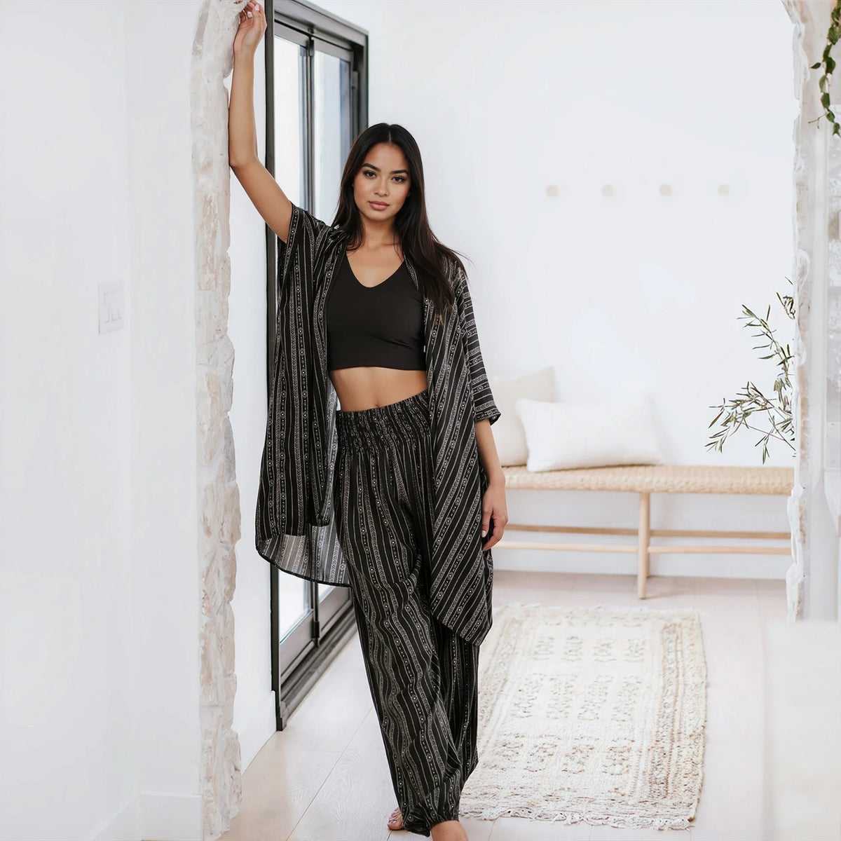 Akha Tribal Print Harem Pants with Pockets