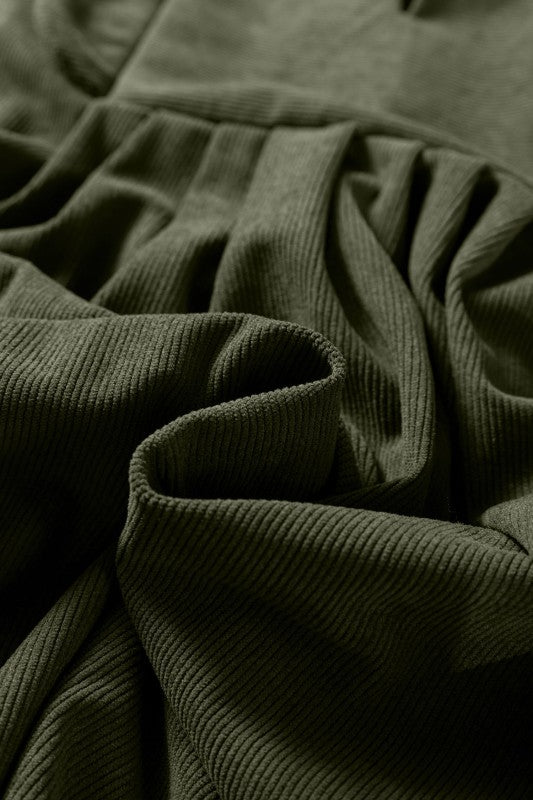 Michelle Pleated Corduroy Mini Dress