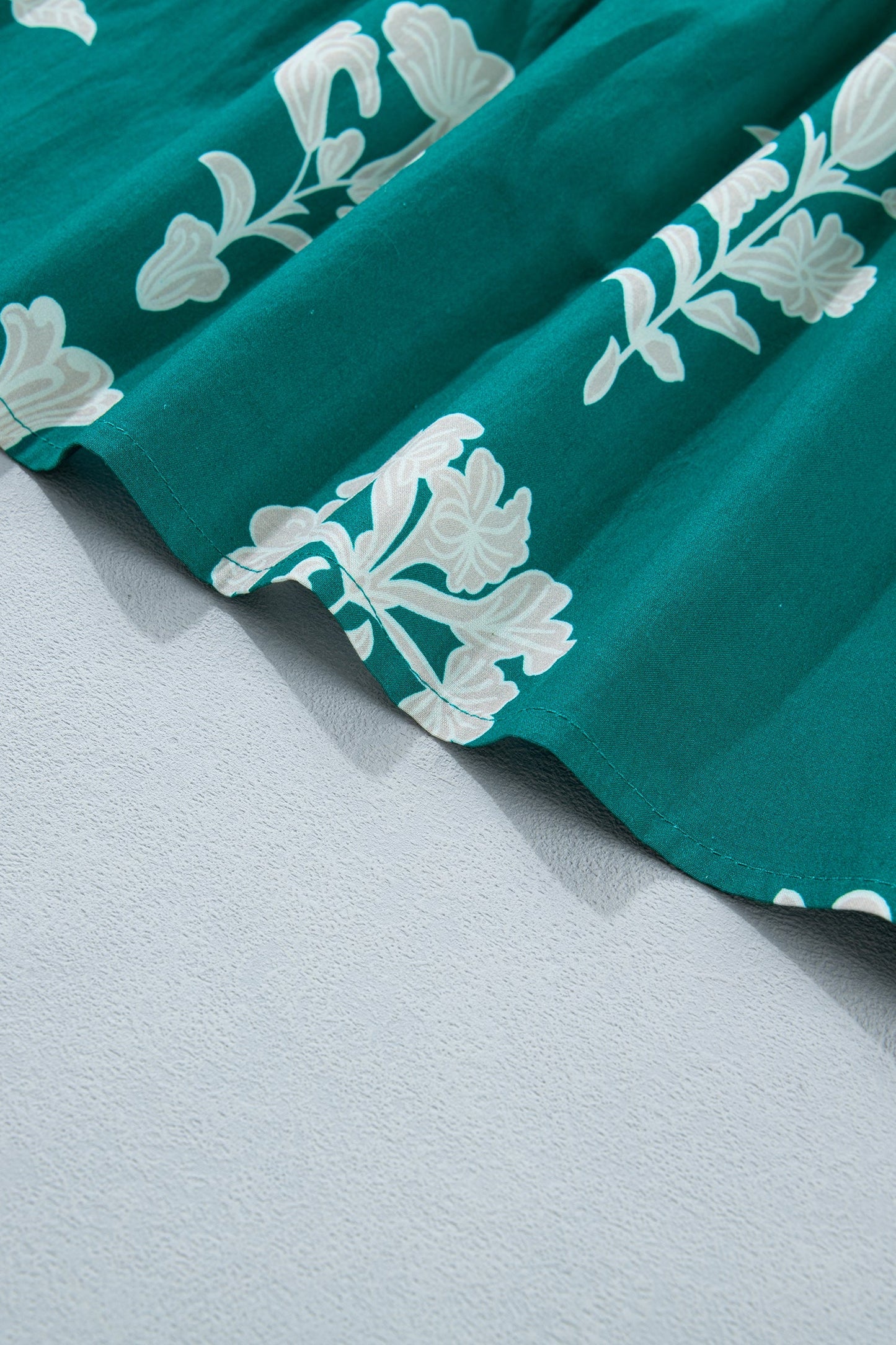 Floral Frilled V-Neck Puff Sleeve Mini Dress