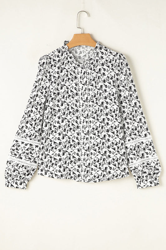 Floral Lace Puff Sleeve Top