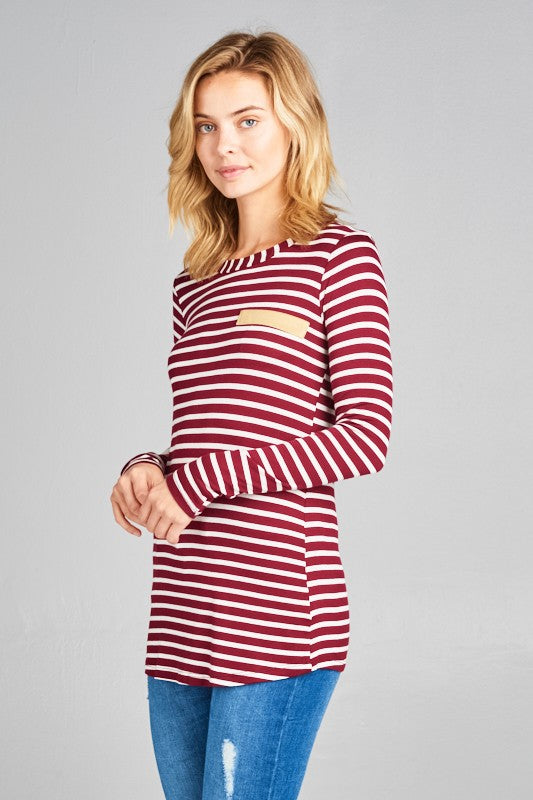 STRIPE JERSEY BASIC TOP