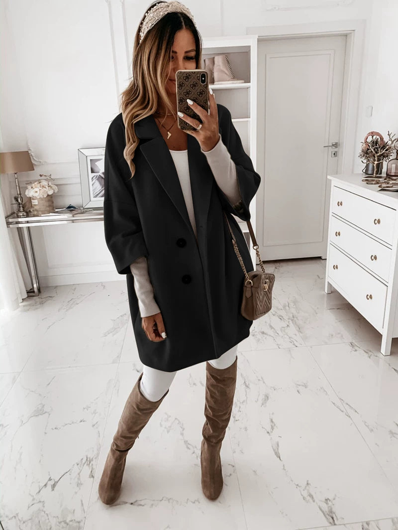 Women's Winter Lapel Pocket Jacket – Casual Fashion Coat