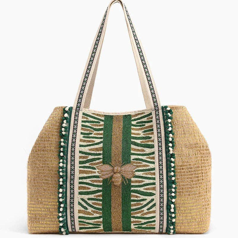 Bee Green Embellished Tote