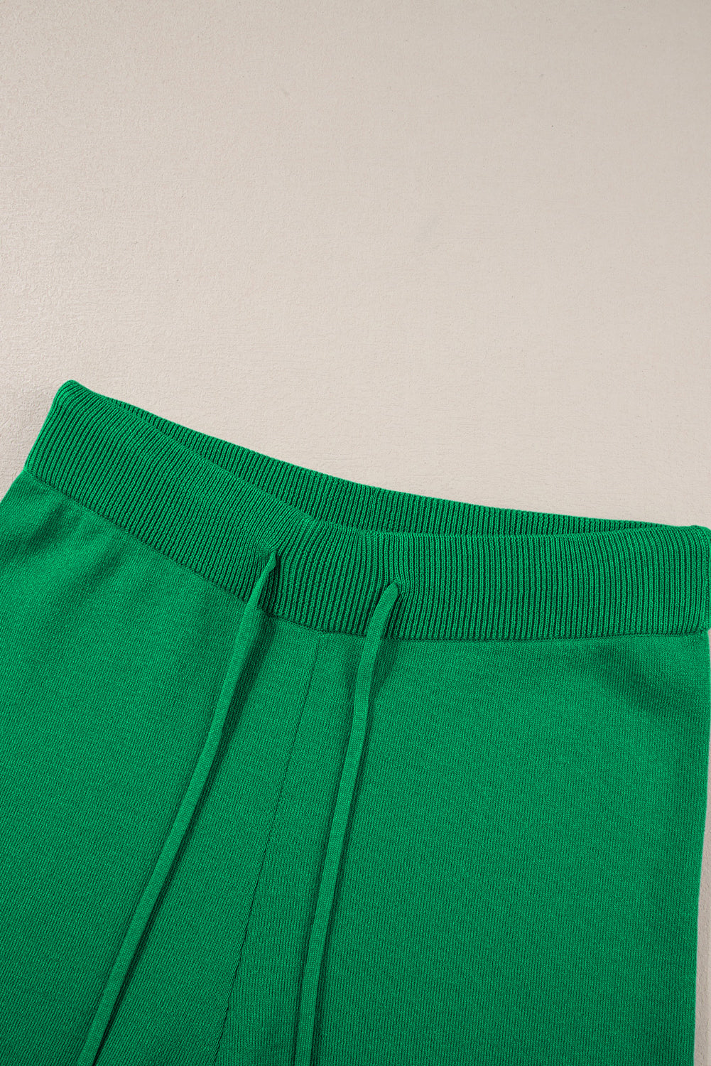 Contrast Trim Top and Drawstring Pants Set