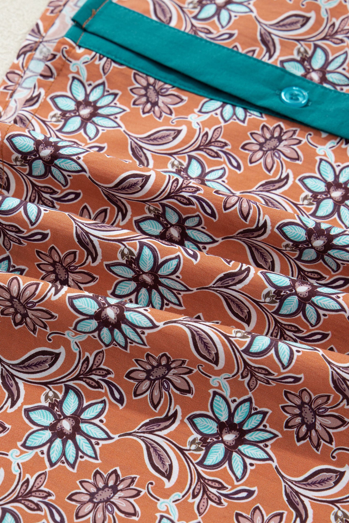 Alia Floral Contrast Collared Shirt