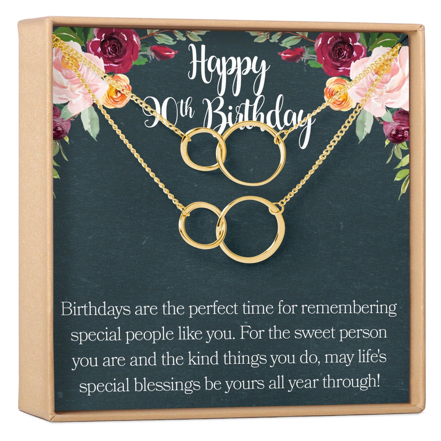 90th Birthday Necklace, Multiple Styles