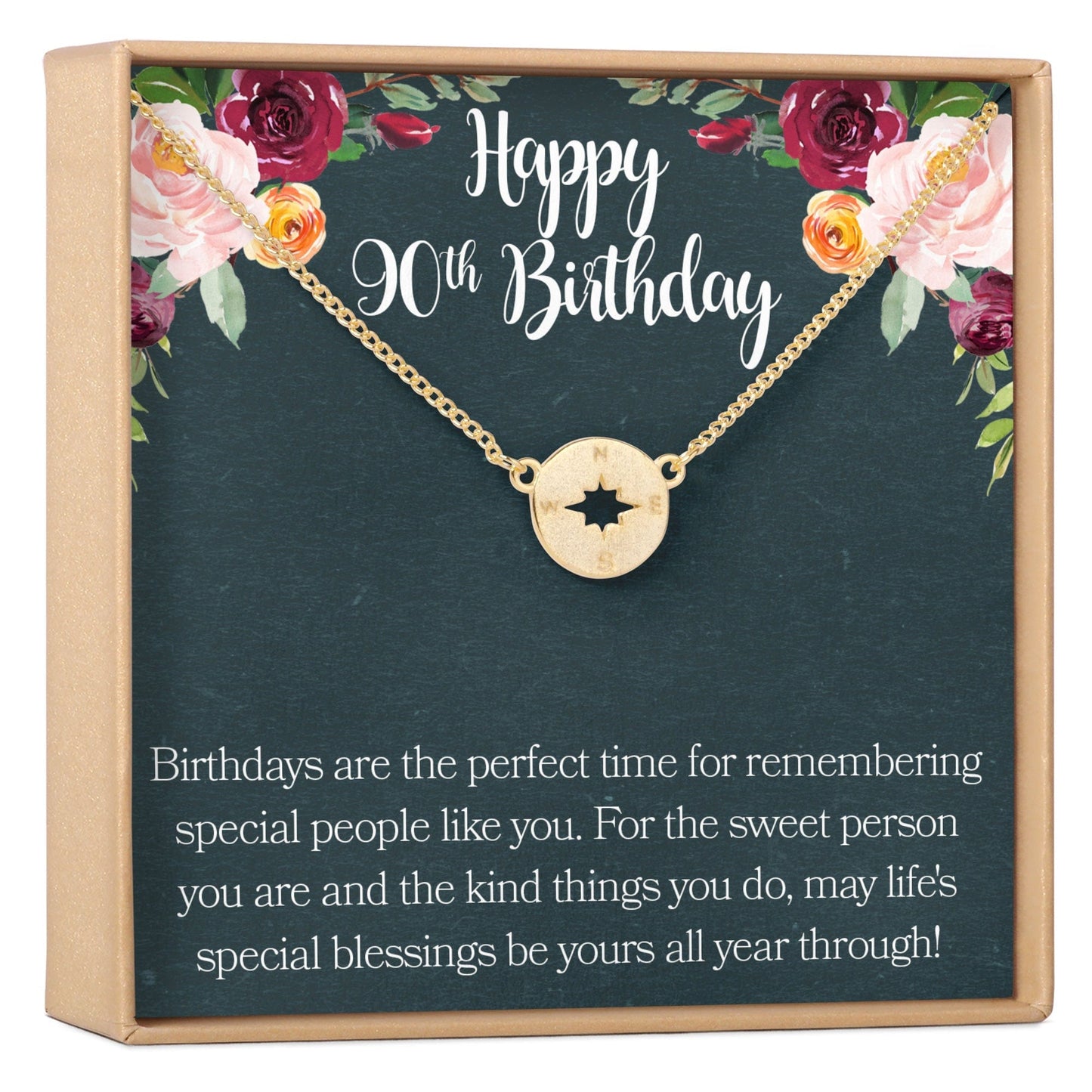 90th Birthday Necklace, Multiple Styles