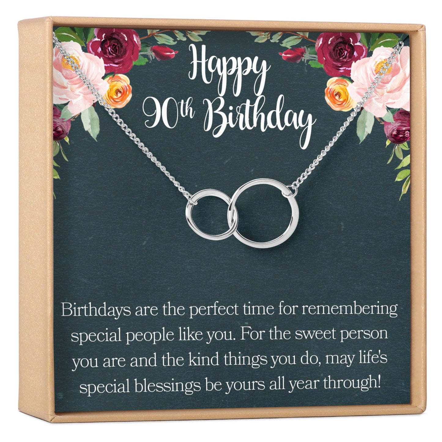 90th Birthday Necklace, Multiple Styles