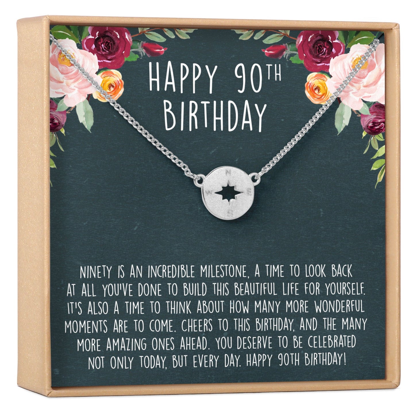 90th Birthday Necklace, Multiple Styles
