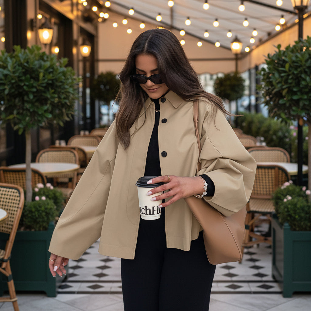 Women's French-Style Loose Mid-Length Trench Coat – Workwear Chic