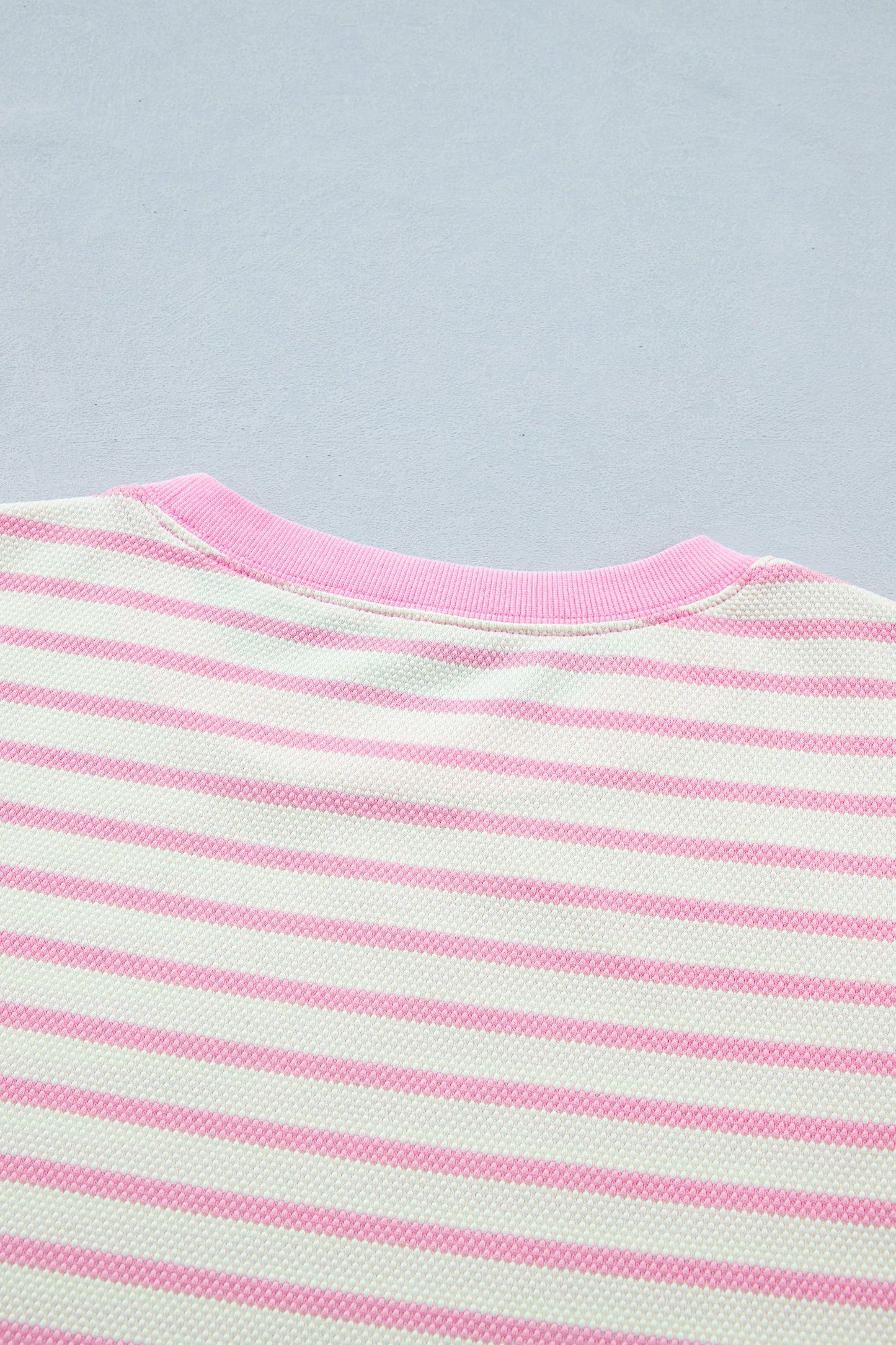 Stripe Patchwork Ruffle Short Sleeve Blouse