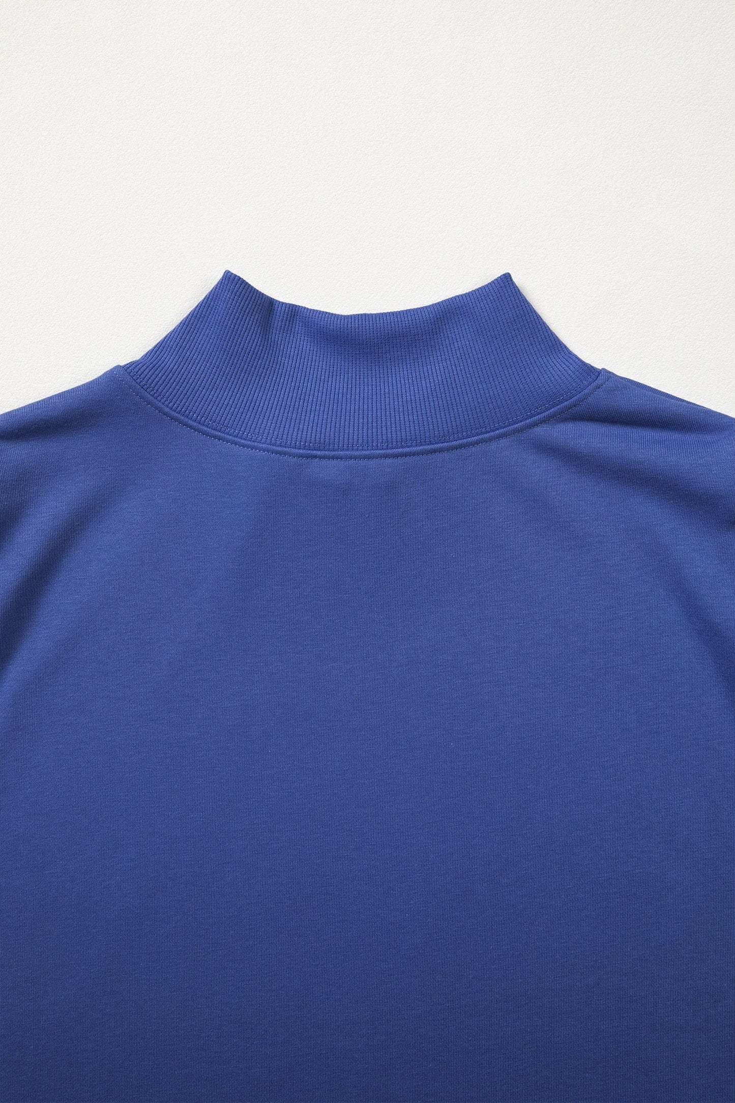 Solid Mock Neck Cap Sleeve Oversized Top