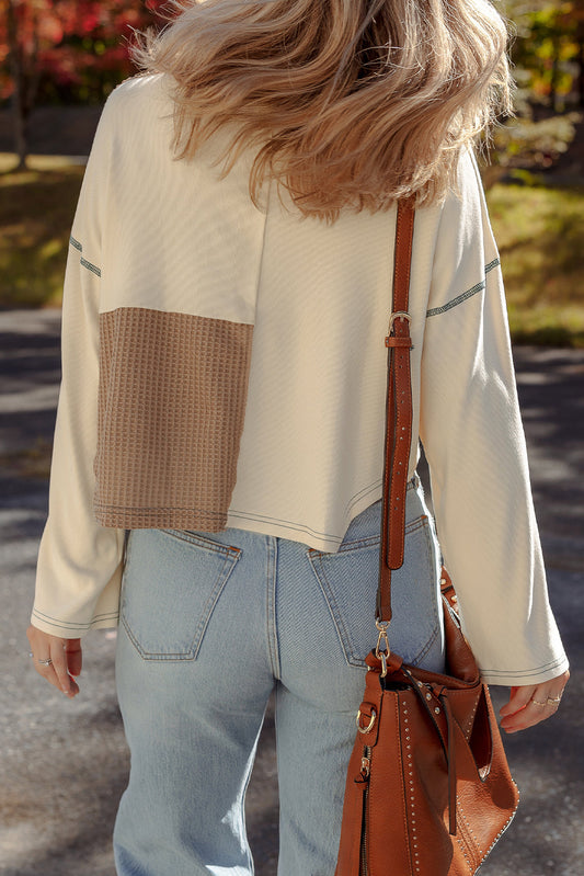 Jaliyah Knit Stitch Detail Long Sleeve Top