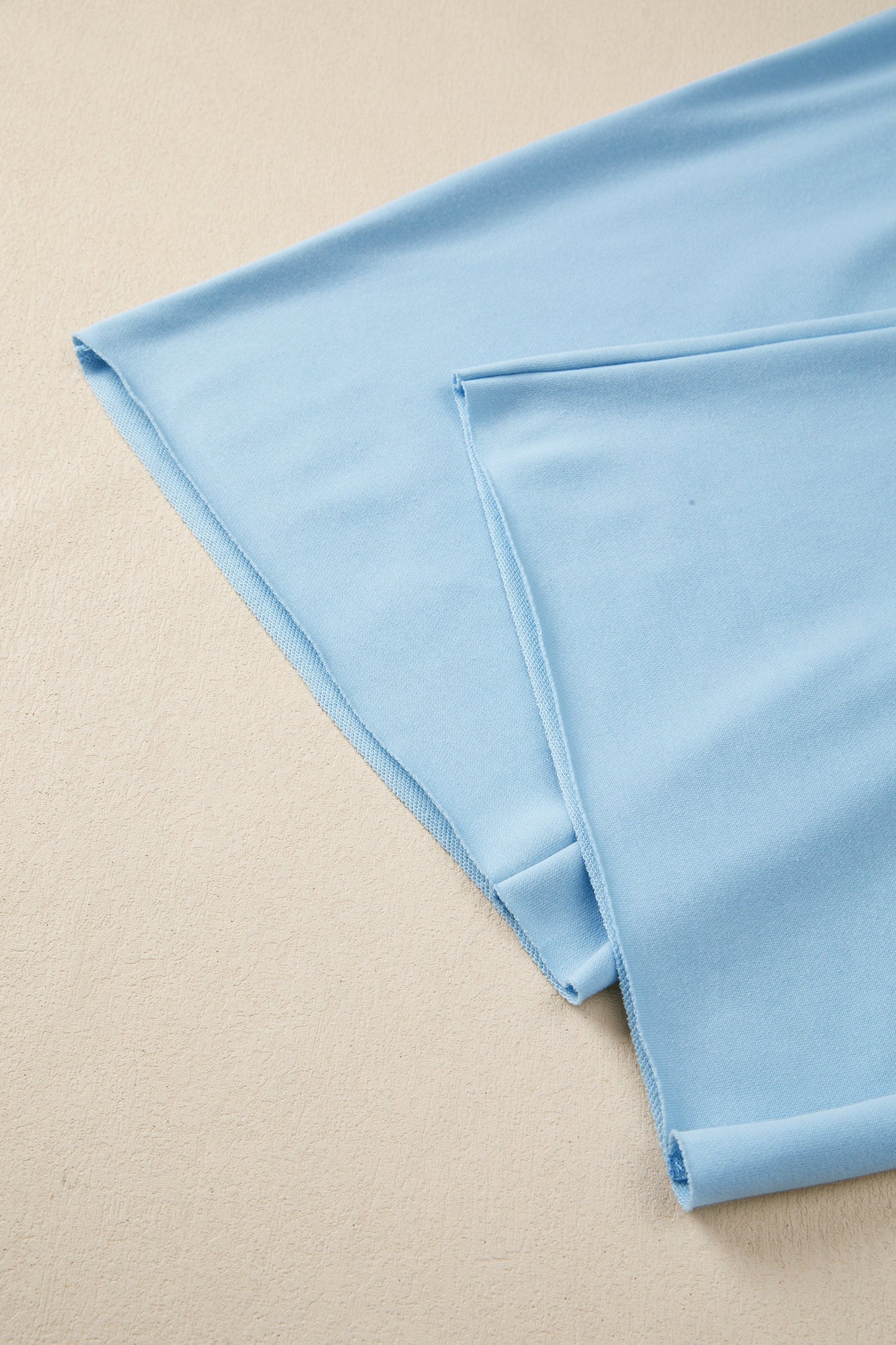 Solid Tee & Wide Leg Raw Hem Pants Set