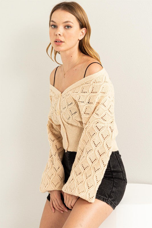 Days Together Pointelle Sweater Cardigan