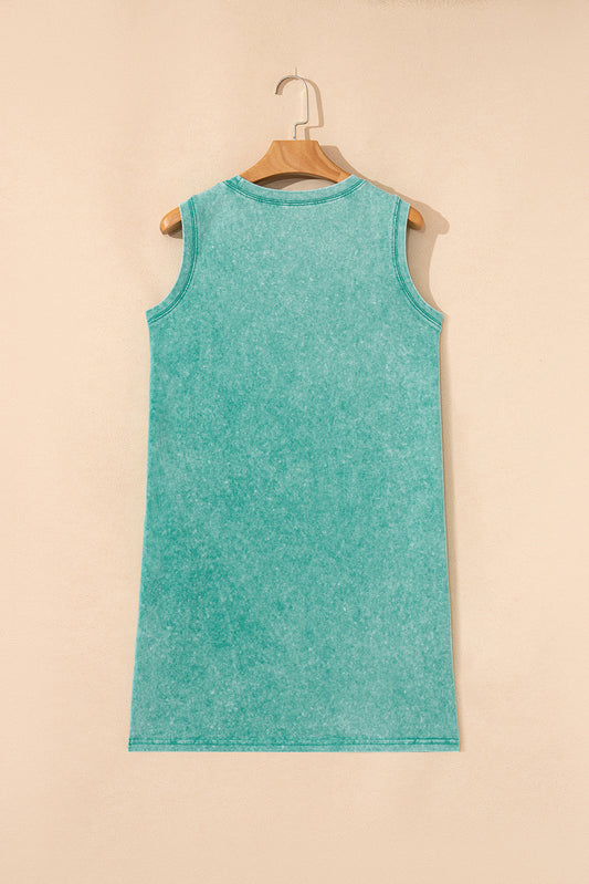 Mineral Wash Pocketed Tank Mini Dress