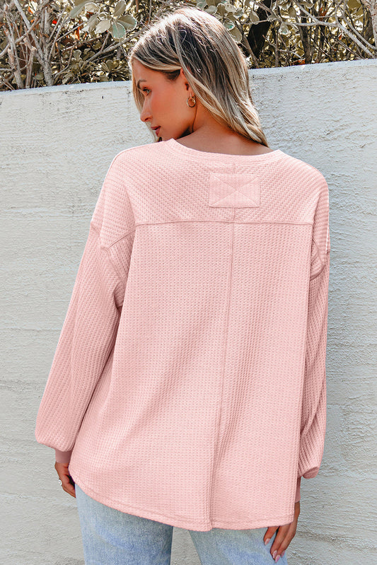 Talinia Shoulder Loose Blouse Long Sleeve Top