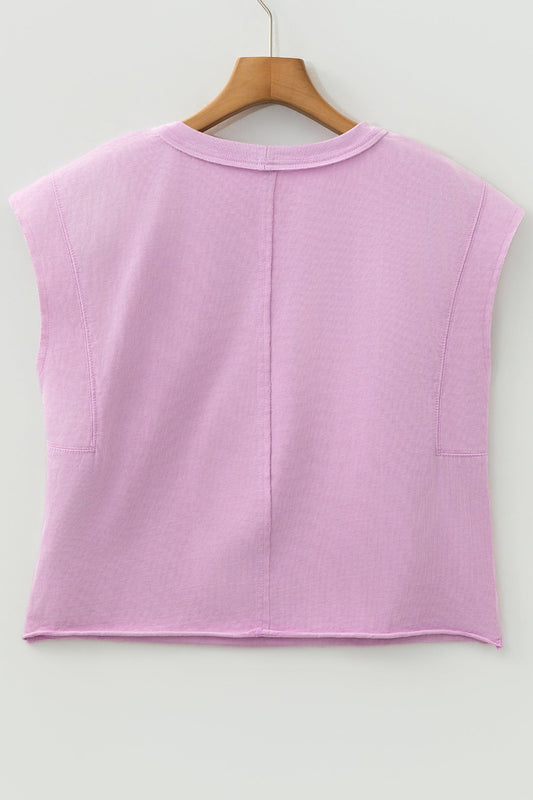 Solid Mineral Wash Boxy Tank Top