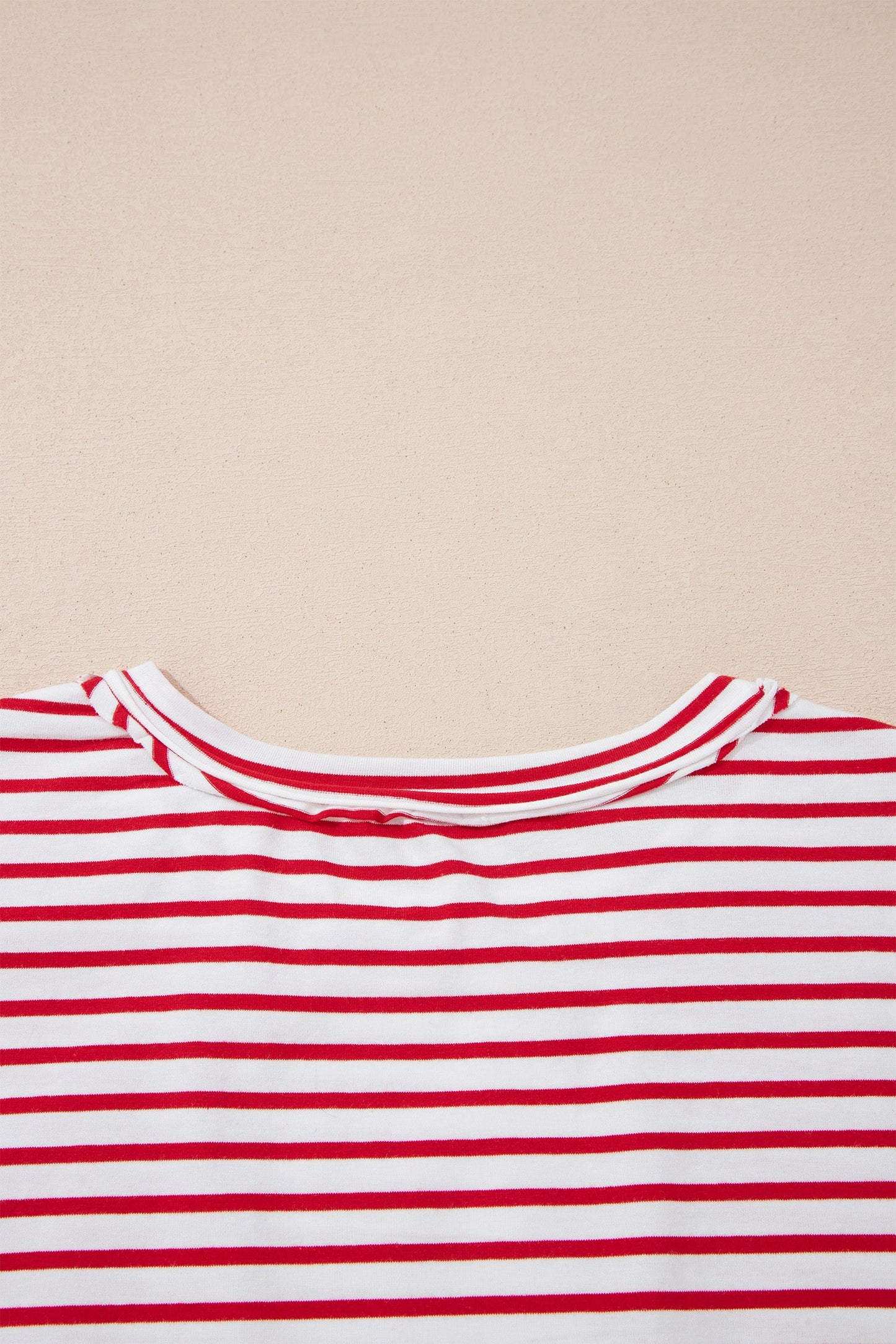 Floral Stripe Patchwork Puff Sleeve Round Neck Top