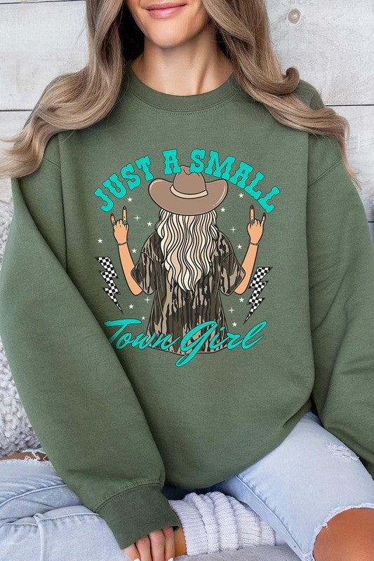 Just a Small Town Girl Camo Plus Sweatshirts