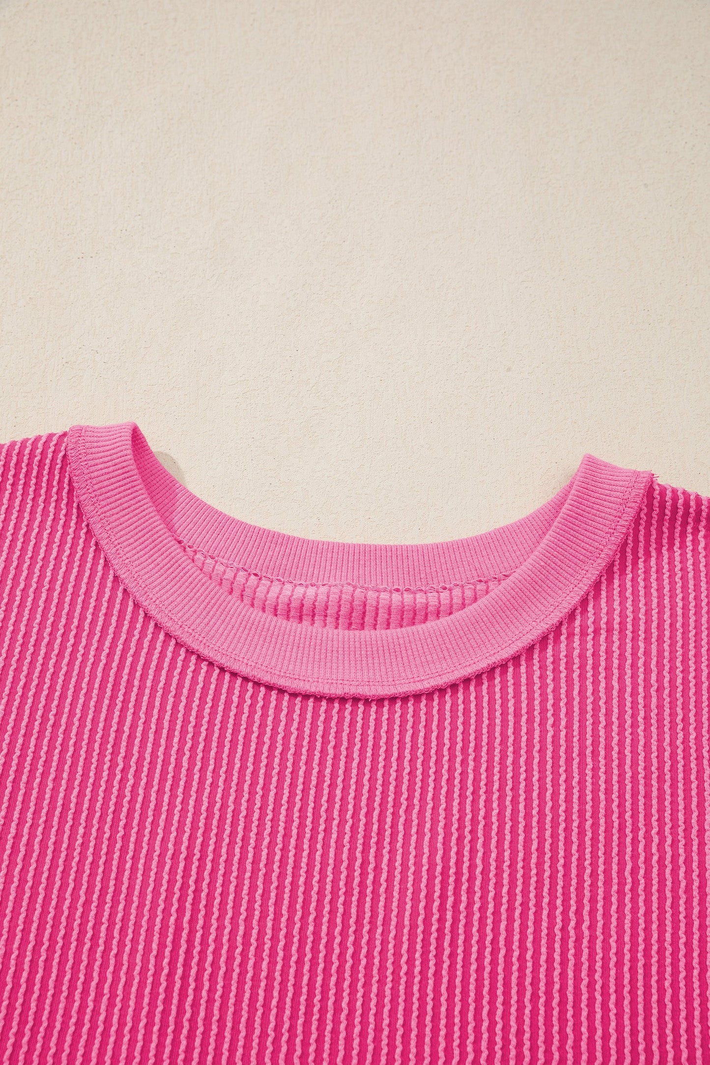 Corded Knit Cutout Bow Tie Back T-Shirt