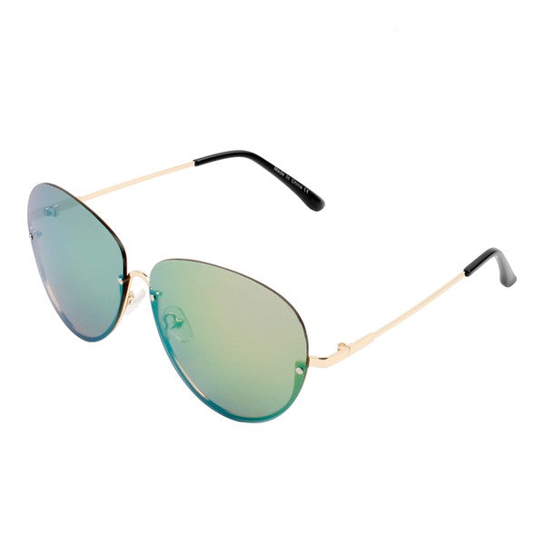 Half Frame Fashion Aviator Sunglasses