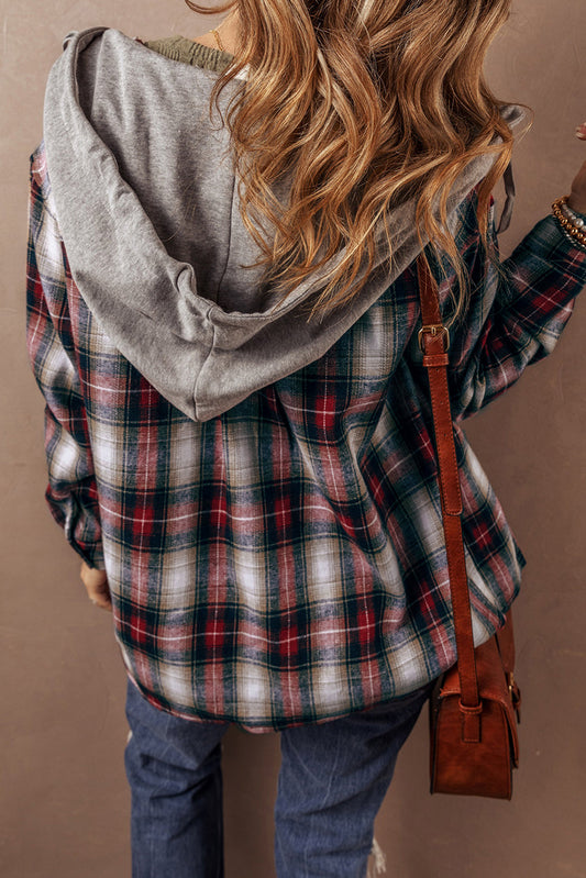 Ava Print Chest Hooded Shacket