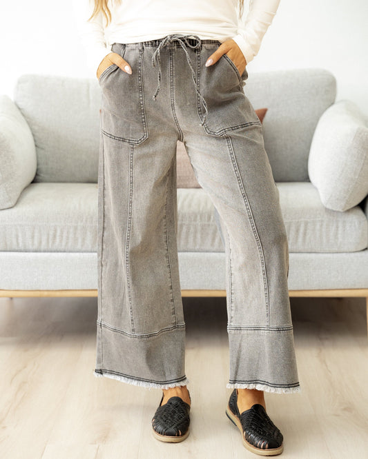 Beau Wide Leg Jeans - Gray Wash